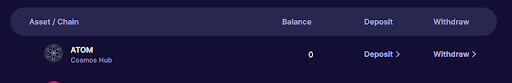 Withdraw ATOM from Osmosis
