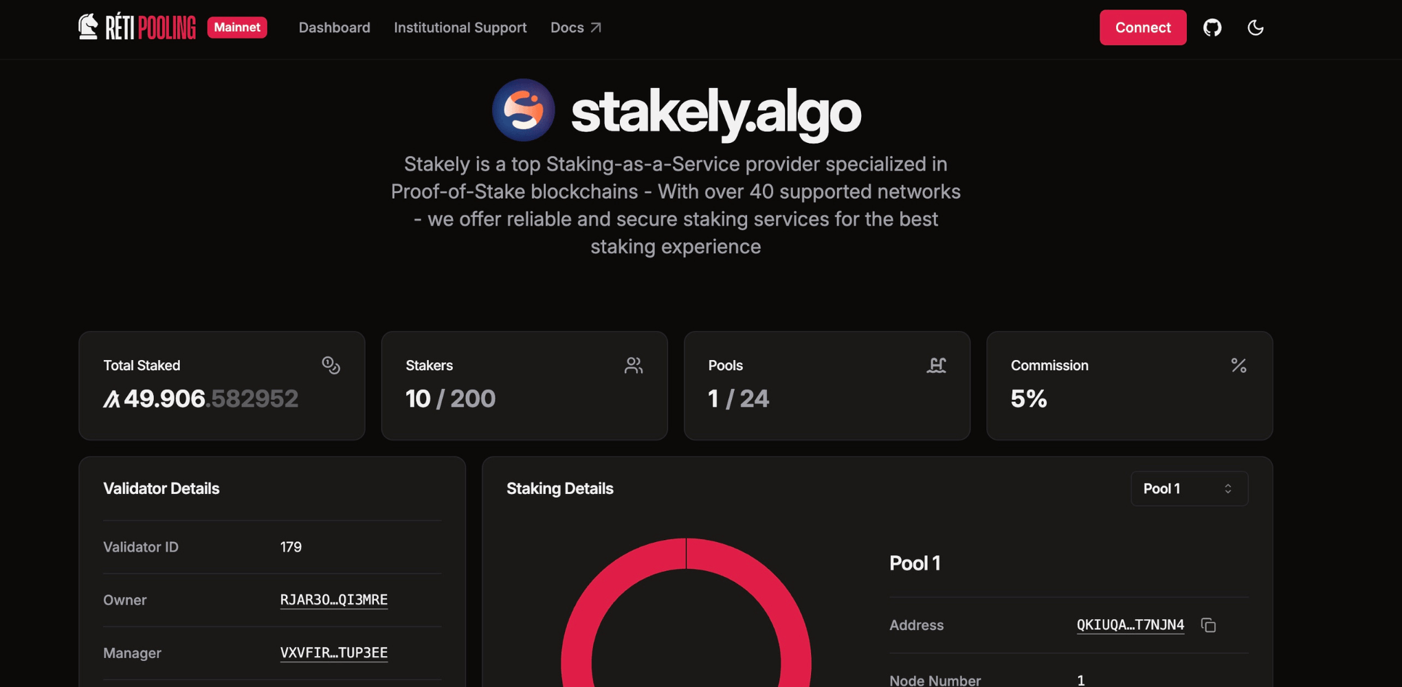 Paso 1 del tutorial de Algorand para hacer staking de  con Pera
