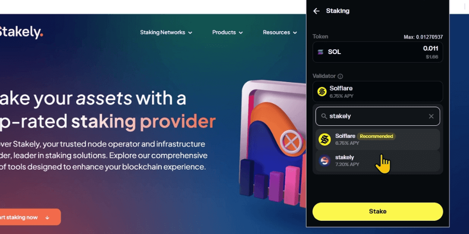 Step 2 of the Solana tutorial for staking using Solflare