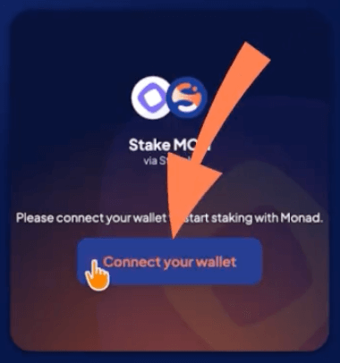 Step 2 of the Monad tutorial for staking  using Rabby