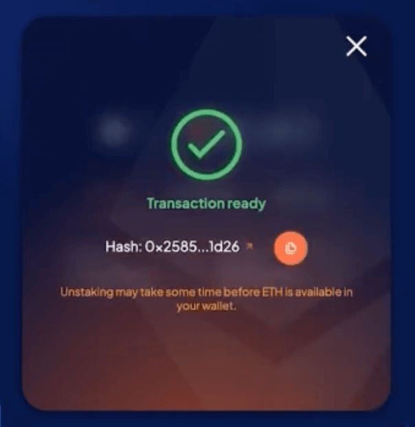 Paso 4 del tutorial de Ethereum para hacer staking de  con Rabby en StakeWise
