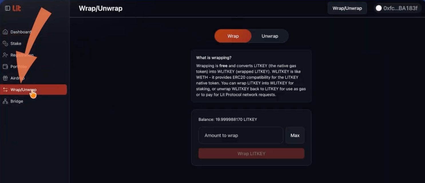 Step 3 of the Lit Protocol tutorial for staking using Rabby