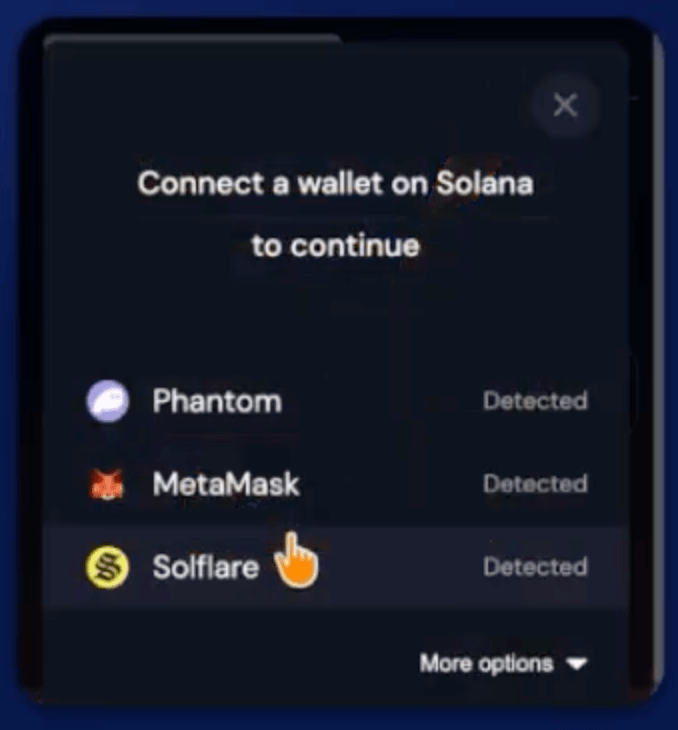 Étape 2 du tutoriel de Solana pour le staking de  avec Solflare